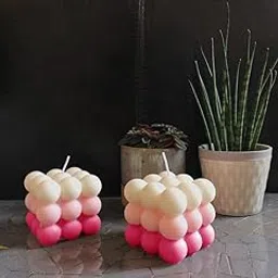 PICKKART Bubble Cube Candles Set of 2 - Candle Gifts - Scented Home Decor Candles-picture-36