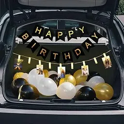 Party Propz Car Boot Theme Birthday Decoration Items - 33 Pcs Car Birthday Decoration Kit | Happy Birthday Banner | Happy Birthday Balloons | Led Light | Car Decoration for Birthday (Cardstock, Latex)-image-59