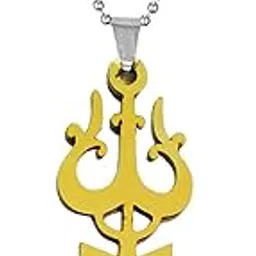 Religious Jewelry Lord Shiva Trishul Damaru Gold Silver Stainless Steel Necklace Pendant for Men and Women-image-21