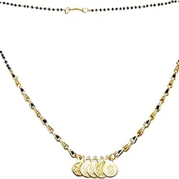 9blings Gold Plated Temple Laxmi Coin Mangalsutra-picture-19