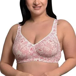 inner sense Bra Made with Organic Cotton and Bamboo I Plus Size Round Stitch Bra for Women with Double Layers I Wire Free Full Coverage Innerwear for Women Without Padding image 1
