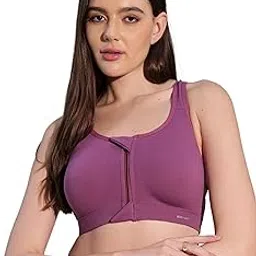 bodysize Women Front Open Zipper Sports Bra | Wire Free Sweat Absorbent, Soft Cotton Lycra Fabric for Ultimate Comfort-picture-55