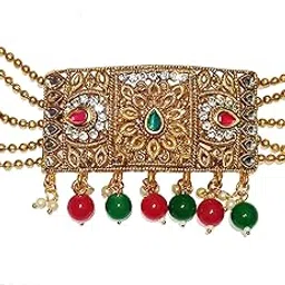 wedding special Golden Finish Designer Armlets, Bajuband For Women & Girls | Traditional Bajunbad For Wedding | Rajsthani/Rajputani Armlets Gold Finish Hand Jewellery by shrungarika (bj-297)-image-83