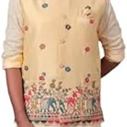 varbandhan Men's Velvet Embroidered Straight Fit Waistcoat Indian Kurta for Festive, Wedding & Casual Wear-picture-19
