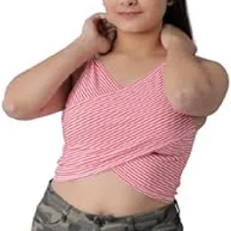 LEAFCARE - Shoulder Straps Solid Glitter Women Lycra Regular Fit Crop Top-picture-14