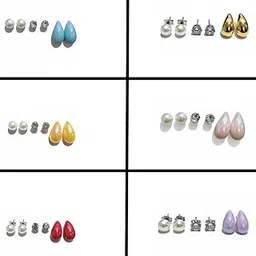 roforuf 3-in-1 Stud Earrings Combo for Women & Girls | Pearl, Pink Teardrop & Crystal Stone Studs | Lightweight Earrings Set | Elegant Jewellery Gift for All Occasions-picture-41