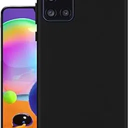 HELLO ZONE Rubber Exclusive Matte Finish Soft Back Case Cover for Samsung Galaxy A31 - Black-picture-33