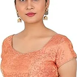 figure up Women's Printed Half Sleeve Round Neck Chanderi Blouse for Casual Wear-picture-11