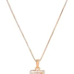 zavya 925 Sterling Silver Solitaire Halo Cubic Zirconia Anti Tarnish Rose Gold Plating Pendant Necklace | Gift for Women and Girls | With Certificate of Authenticity and 925 Hallmark image 1