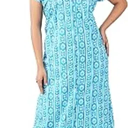 anglina Women's All Over Printed Open Front Full Cotton Nighty/Maxi/Nightgown/Nightwear WSR-122-picture-39