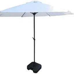 AMAZE" (With 22 Lit., Hollow Plastic Base Patio Garden Farm house Beach Swimming pool Sun shade Umbrella -3 Meters - WHITE-picture-12