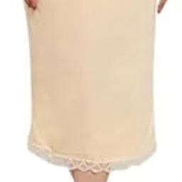 Skirt Slip for Women Cotton Rich Regular Knee Length (Beige)-picture-41