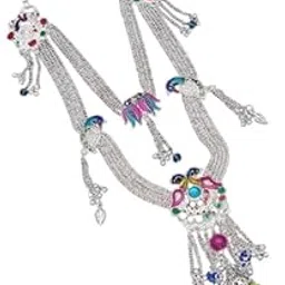 Alloy Kamarbandh with Pearls and Gemstones, Silver Plated-picture-27