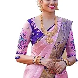 radha lakshmi Women's Banarasi Art Silk Saree With Blouse Piece (rl Avkp 3057_pink)-picture-43