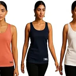 shyam hosiery Women's Cotton Tank Top Camisole, Sleeveless, Pack of 3-picture-56