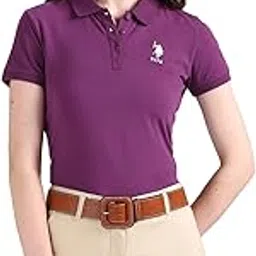 u.s. polo assn. Women's Solid Regular Fit Polo Shirt-picture-39