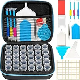 HASTHIP® 5D Diamond Painting Tools and Accessories Kits with 30 Slots Diamond Painting Storage Container, Storage Bag, Diamond Painting Trays and Pens, Tweezer and Correction tools (Without Diamonds)-picture-20