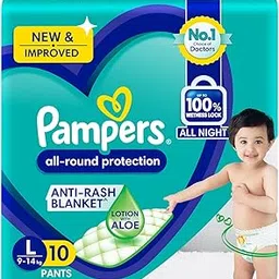 Pampers Complete Skin Comfort Pants, Anti-rash blanket, Lotion with Vitamin E & Aloe Vera, Large size baby diapers, 11 Count, 9-14 kg-picture-13