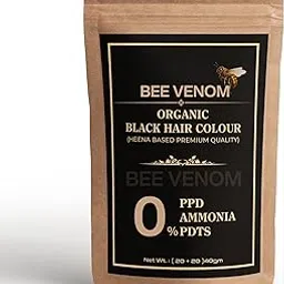 BEE VENOM Natural Long-lasting Black Hair Color, Henna Based, Ammonia Free for Stronger Hair 40g-picture-57