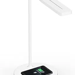 NEDIS® (Designed in Netherland Wireless Charger with LED Foldable Desk Lamp with 10W Output, 360° Flexible Neck, Touch Control, Dual Lamp Shades for Home, Office, and Study Table(White)-picture-39