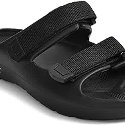 smoothlite Men's Adjustable Slides | Cushioned Anti-Skid Slippers with Dual Velcro Straps | Lightweight, Water-Resistant, Breathable Sandals for Home, Travel, and Outdoor Use-picture-29