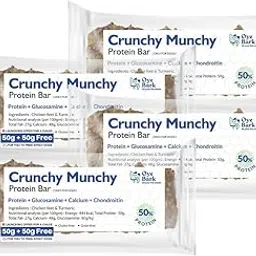 OyeBark Crunchy Munchy Protein Bars - High Protein Dog Treats with Chicken Feet & Turmeric | Supports Muscle Growth, Joint & Bone Health | Grain-Free & Gluten-Free| Each 50g+50g(Pack of 4)-picture-16