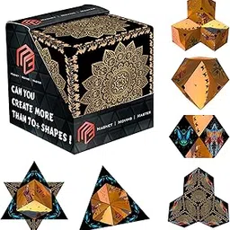 eumqestoer Shape Shifting Box, Extraordinary 3D Cube, Transforming Cubes Shape Shifting Cube, Speed Cube Puzzle for Trainning The Brain, Puzzle Cube for Kids and Adults (Black Desert)-image-8