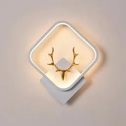 ADWAIT Decore Led Fancy Wall Light,Night Lamp,Decorative Lamp,Wall Hanging Lights for Bedroom,Living Room,Color(Warm White+Natural White+Cold White). (White(Squar) Deer Head)-picture-31