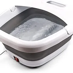 chikly Spa Foot Bath Massager with Heat Easy Storage, Foldable Foot Travel Folding Bucket Foot Wash Basin Feet Spa Pedicure Tub Massager (White)-picture-23