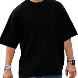 dockstreet Men's Blended High GSM Cotton Oversized Fit® Oversized Baggy Fit Drop Shoulder Cool and Stylish T-Shirt-picture-11
