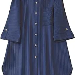 shasmi Women's Brown Solid Color Woven Long Sleeve Shirt Dress with Button Cuff, Business Casual (Dress 160)-picture-43