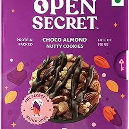Open Secret Biscuits|Pack Of 15|Cookies, Cookies Biscuits, Chocolate Cookies, Protein Cookies, Healthy Cookies, Premium Choco Almond Cookies, Cookies Gift Packs (Pack Of 15 X 2 = 30) - 0.84 Kg-image-0