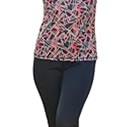 rovars RRovars Poly Jersey Two Piece Women Swimwear Printed Swim Top with Plain Legging-picture-16