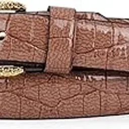 vintage walk WOMENS DESIGNER BUCKLE BELT (Brown), TRENDY SMART BELT FOR GIRLS/WOMEN-picture-12