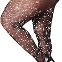 bunny bae Fishnet Stockings for Women, 20 Colors High Waist Sparkle Tights Nylon-picture-38