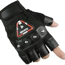 Neellohit Unisex Adult Nylon Tactical Half Finger Gloves |Black |Pack of 1 | L-image-32