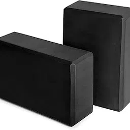 IRIS 2 pcs Yoga Block, EVA Foaming Bricks, High Density Head Block Exercise Fitness Stretching Aid Gym Brick Deepen Poses Improve Strength Flexibility Workout Dance Ballet Starter Kit (Black)-image-48