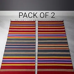 AKHNAZ Cotton Carpet Galicha Rug Dari Satranji, Dari Mat, Yoga, Mat (Multicolour, 4X6 FT (Pack of 2)-picture-52