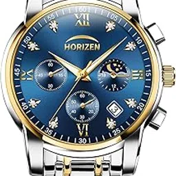 horizen Stainless Steel Chronograph Analogue Men's Luxury Watch (Blue Dial)-picture-41