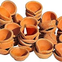 Pure Source India Natural Clay Traditional Diwali Ke Diye | Earthen Clay Diya | Mitti Ka Diva | Diyas for Pooja (21pcs)-picture-10