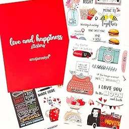 anujarusiya Love Stickers | 95 Cute self Adhesive Stickers | Matte Laminated Paper Stickers| Perfect for Anniversary, Gift, Greeting Decor-picture-30