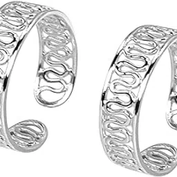 gems vibes Handmade Designer Band Toe Ring For Women Best Gift For Diwali 925 Sterling Silver Toe Ring For Women-picture-52
