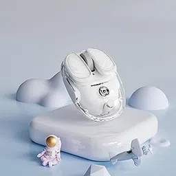 SEUNKWANG EWEADN Q9 Wireless Clear Mouse Dual Mode Bluetooth & 2.4G USB Computer Mouse with RGB Lighting, Silent Clicks, Multi-Device Compatibility for Laptop, PC, MacBook, iPad Cute Mouse-White-picture-14