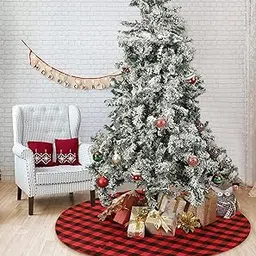 The Purple Tree Buffalo Plaid Christmas Tree Skirt (Pack of 1, 38 Inch) Christmas Tree Skirt for Christmas Decorations, Xmas Holiday Decorations-image-27