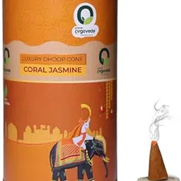 Prime Orgoveda Coral Jasmine Dhoop Cones | 100% Natural Organic | No Charcoal, No Bamboo, Handcrafted, Long-Lasting Dhoop Cones (Pack of 40 Cones)-picture-16