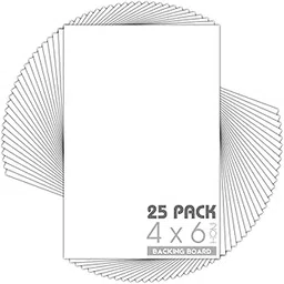 Mat Board Center, Pack of 25, 4x6 White Backing Boards - 4-ply Thickness - for Pictures, Photos, Framing Support - Great for DIY Projects, Art, Prints-image-6