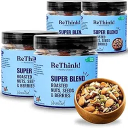 ReThink Premium Trail Mix 200g (Pack of 4) | 10 Superfoods in 1 Mix | Superblend of Healthy Nuts, Seeds, Berries | California Almonds, Cashews, Black Raisins, American Cranberries, Pumpkin Seeds, Sunflower Seeds-picture-34