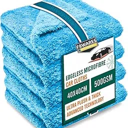 F8WARES 4PK Microfiber Cloth for Car -Edgeless 550 GSM Absorbent Car Cleaning Cloth 40X40 cm - Micro Fiber Cloth for Car Cleaning - Car Washing Clothes Microfiber Towel - Microfiber Cloth for Bike-image-64