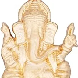 rvk Temple Needs Lord Ganesha Pendant – 3.5 x 2.5 cm, 2.65 g White Gold Finish Spiritual Locket for Pooja & Worship image 1