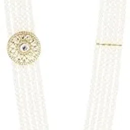 Heritage Inspired Groom Necklace with White Pearls and Kundan-image-46